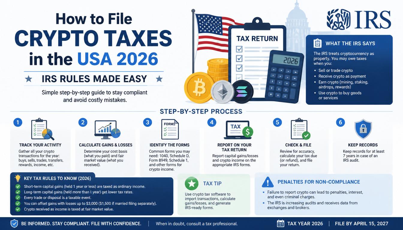 How to File Crypto Taxes in the USA 2026 – IRS Rules Made Easy